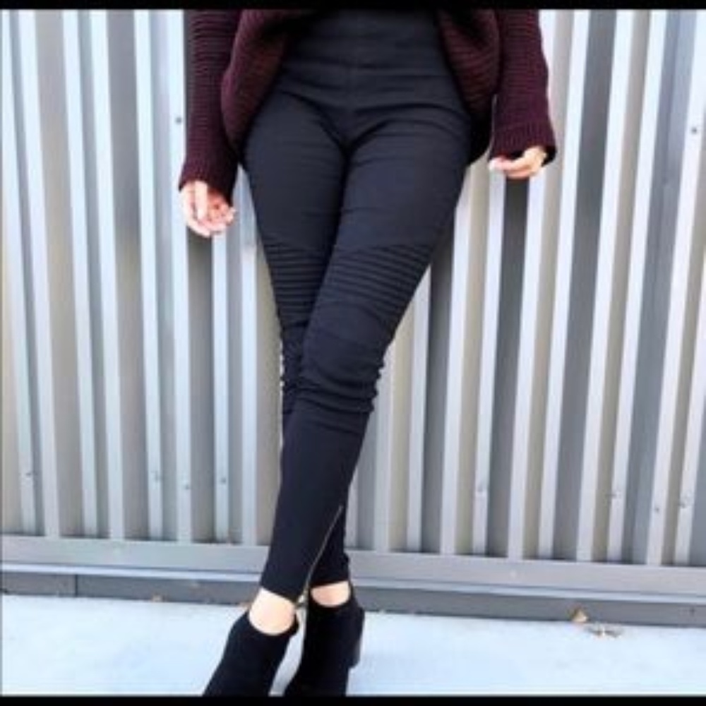 Black moto jegging leggings - NWT